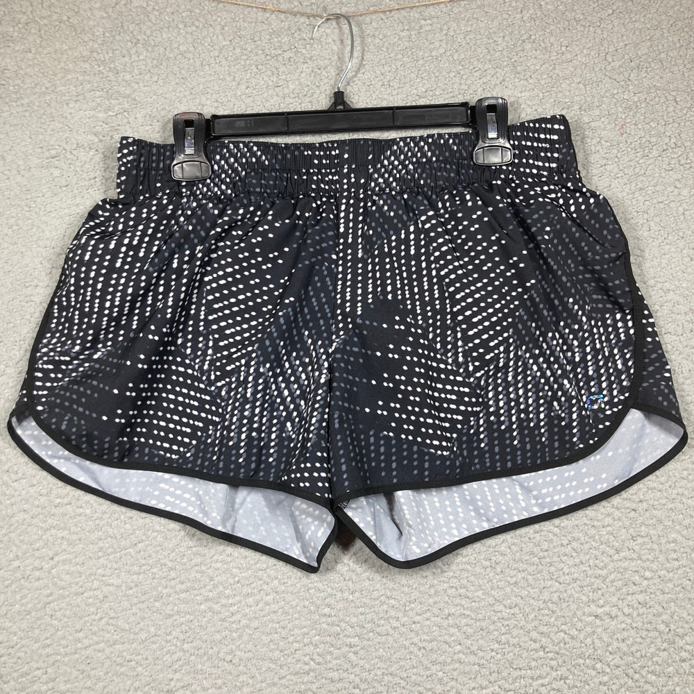 GapFit GFast Shorts Women L Black Geometric Dotted Athletic Running Pull On